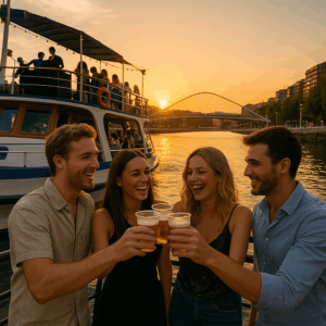 Fiesta en barco en Bilbao